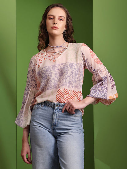 Obshivka  Printed Geometric Top