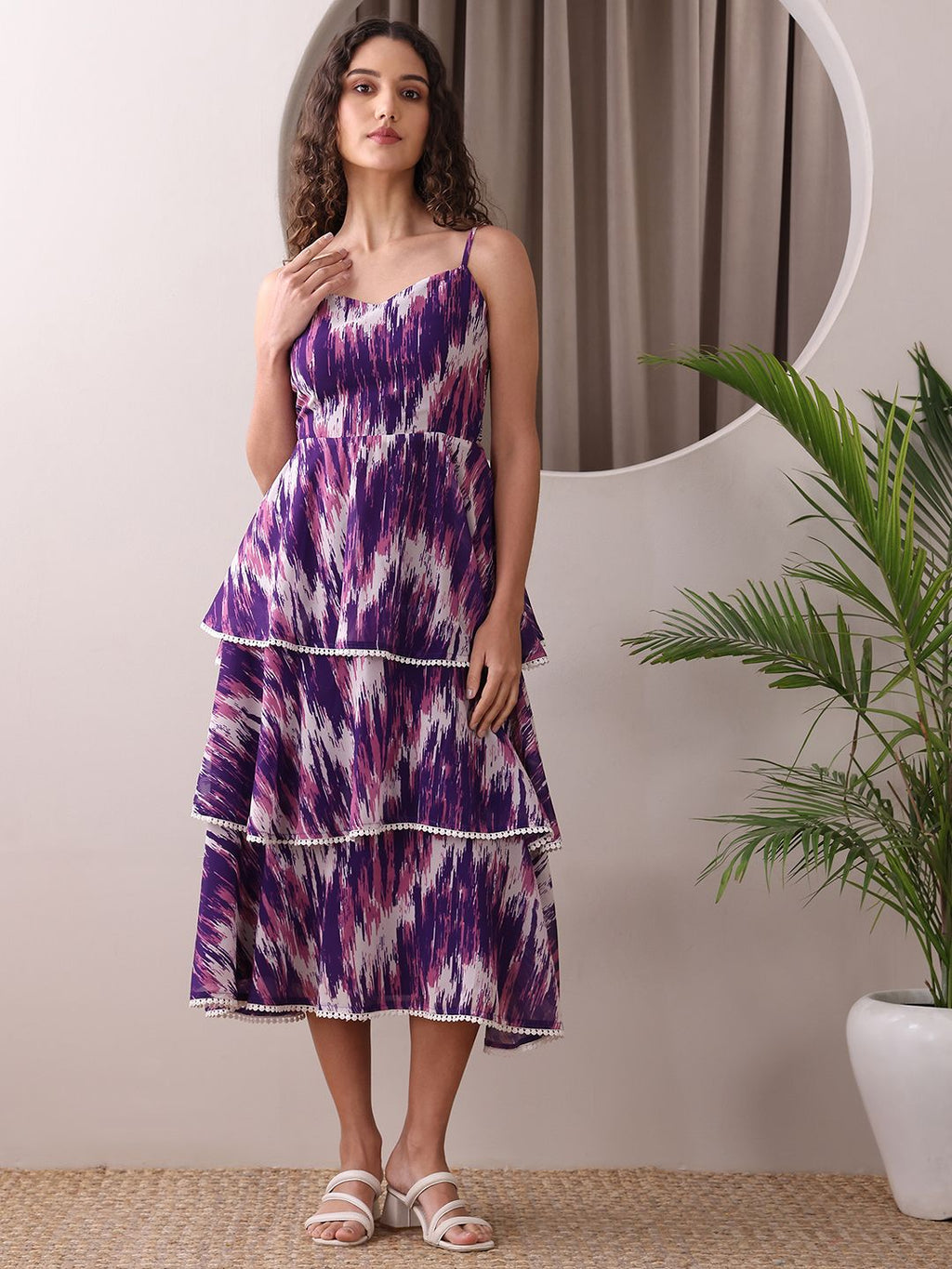 Obshivka  Printed Fit and Flare Dress