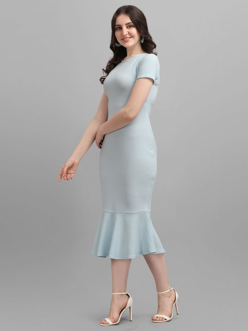 Women Sky Blue Bodycon dress