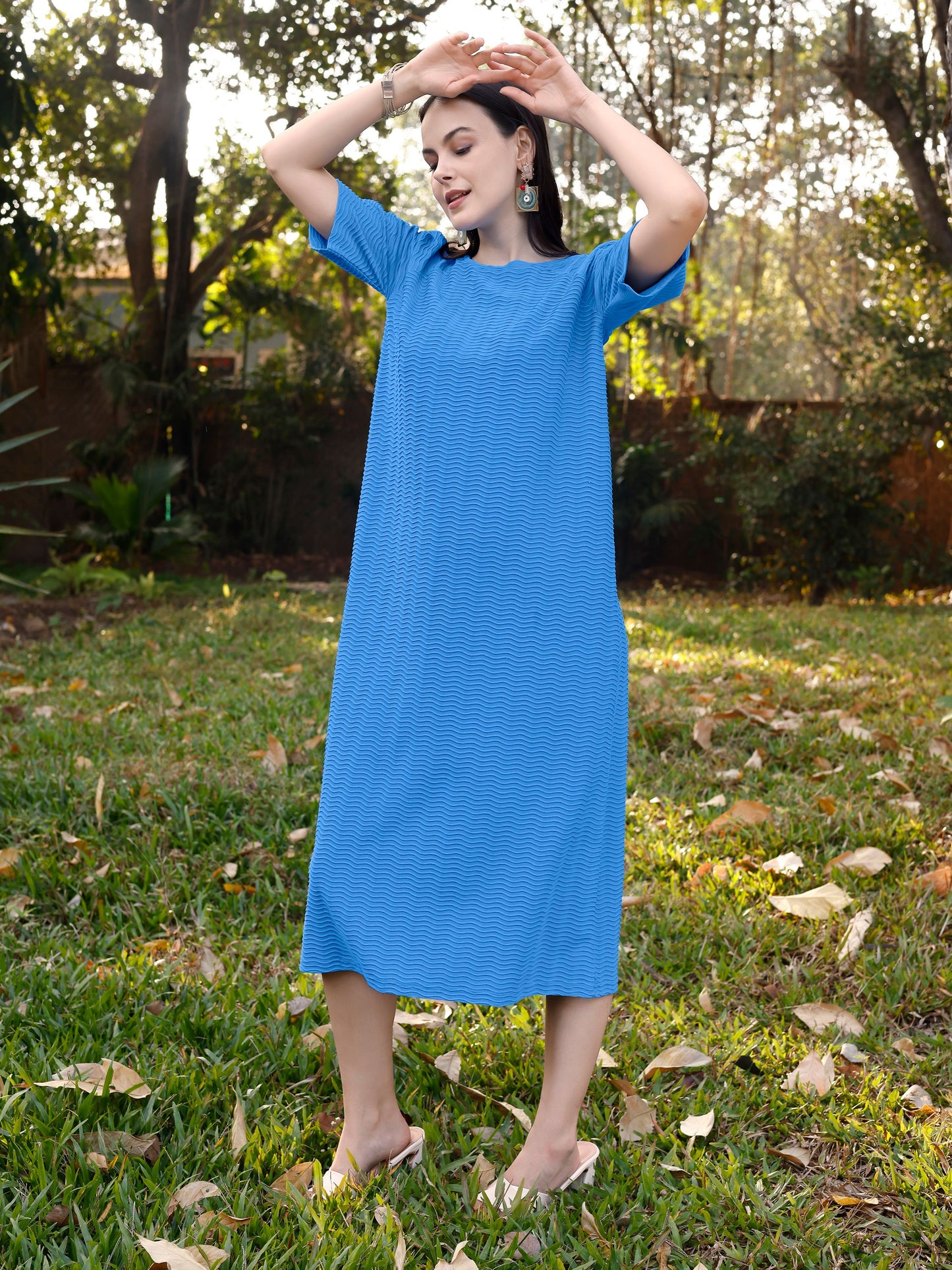 Blue A-Line Dress