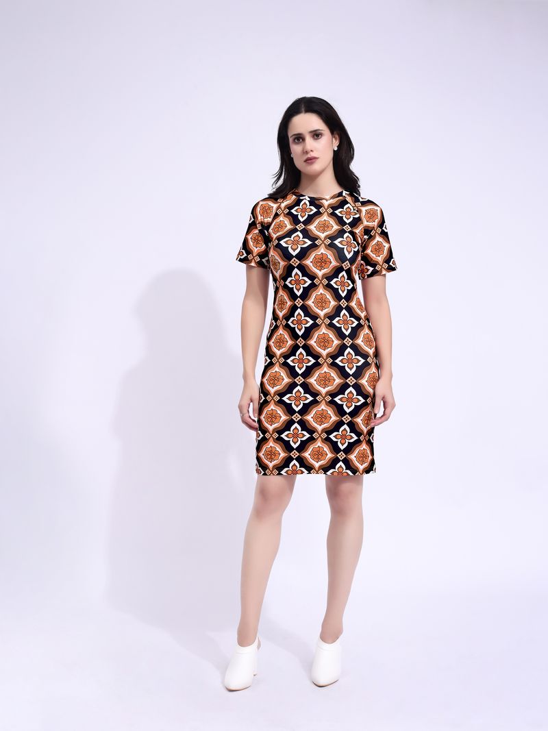 Women's Black Bodycon Mini Short Sleeve Dress