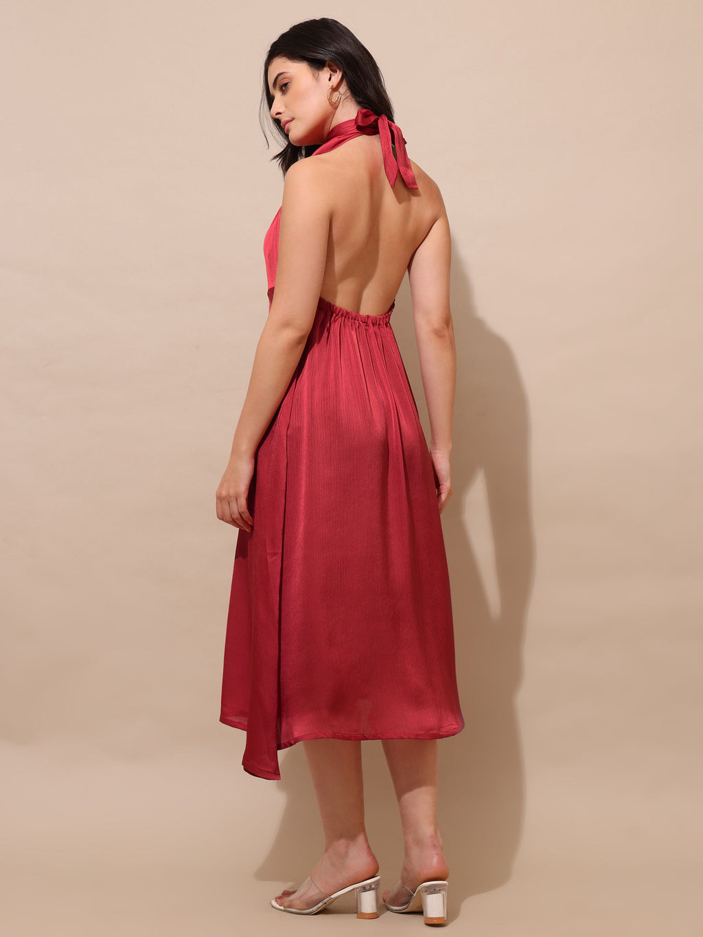 Women's Fit & Flared Red Dress