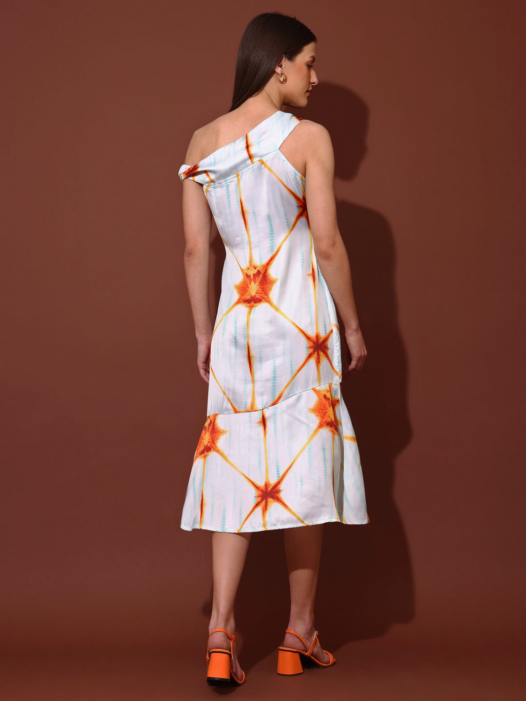 Women Asymmetric Below White Dress