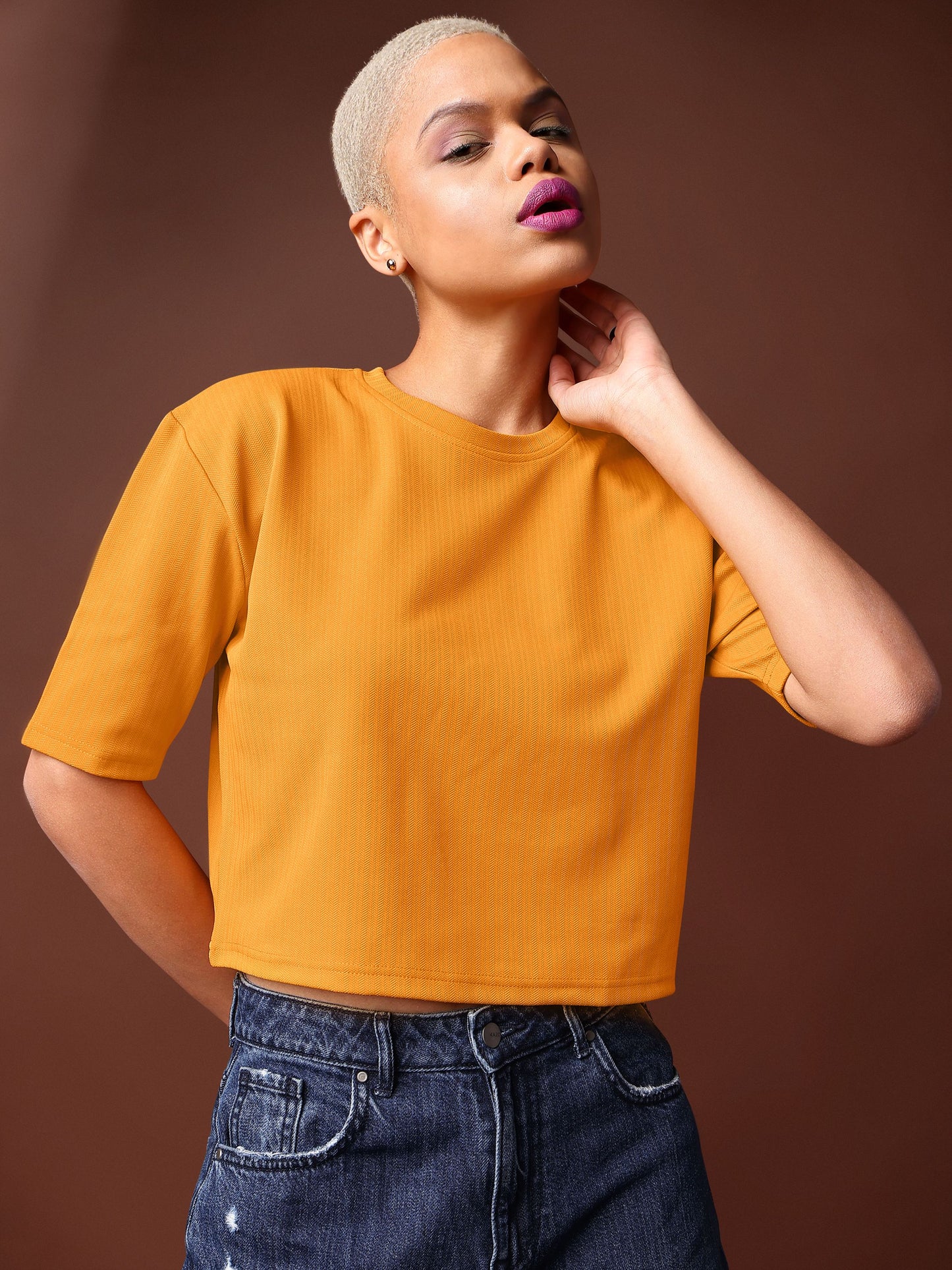 Women Yellow Oversized Top