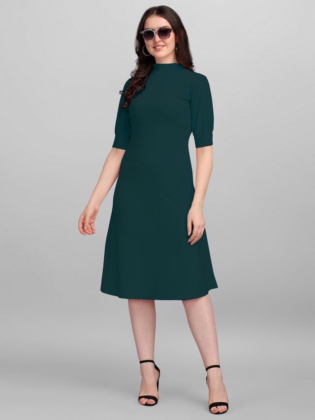 Women Green A-Line dress