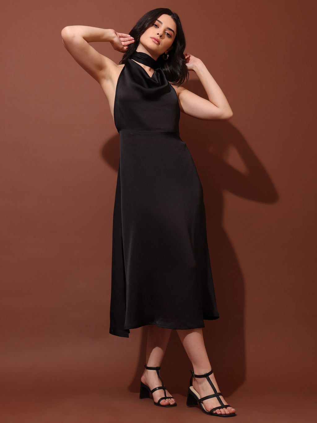 Women's Fit & Flared Black Dress