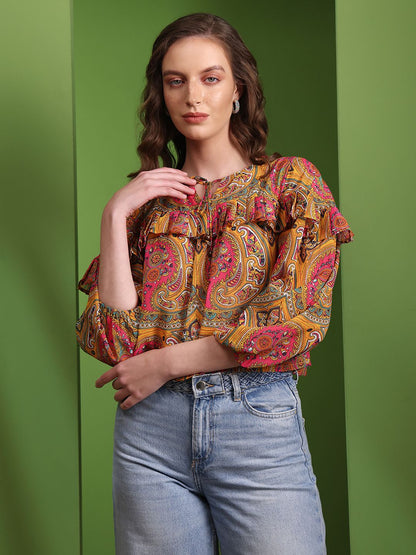 Obshivka  Printed Paisley Top