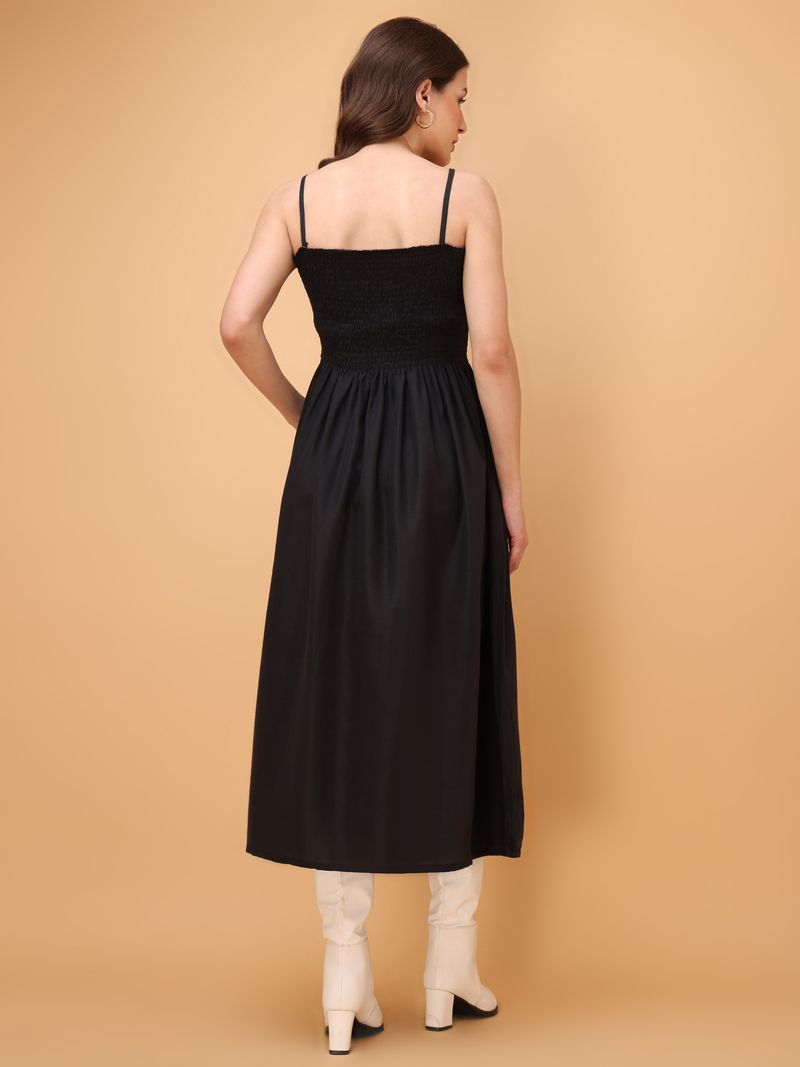 Solid Fit & Flare Maxi Dress