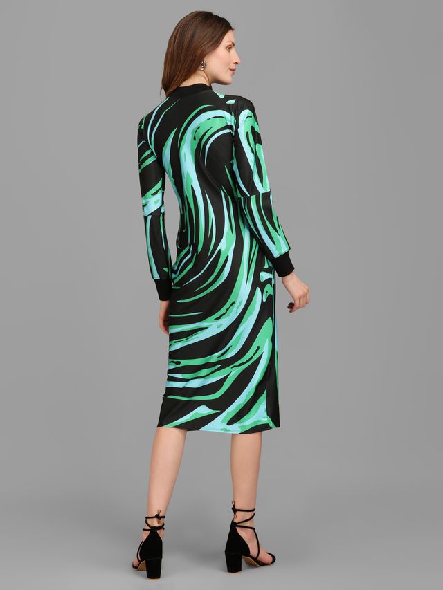 Women Green and Black Bodycon Dress