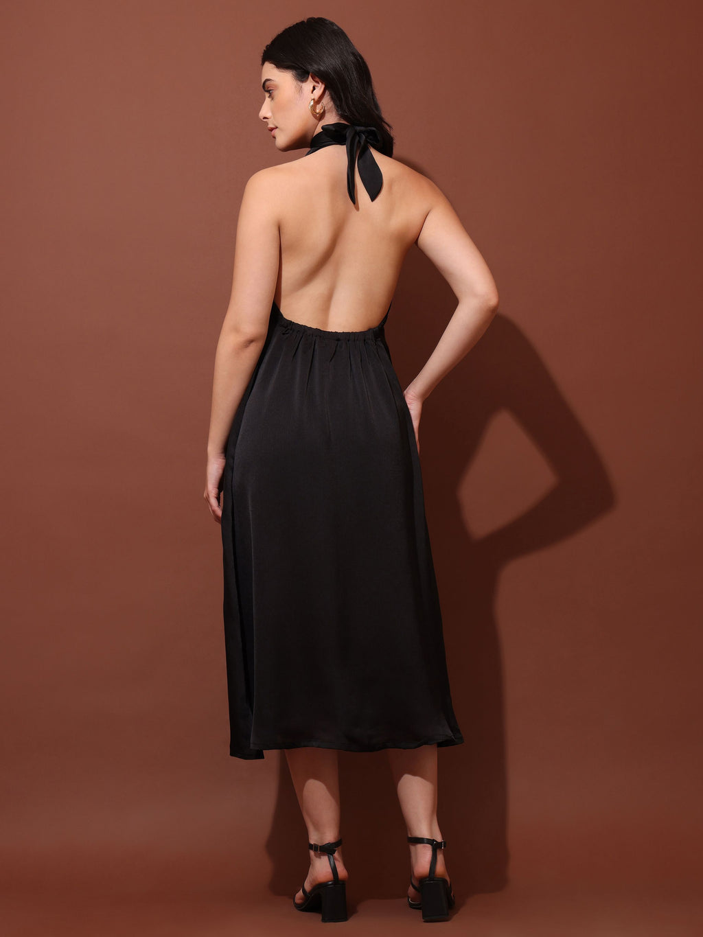 Women's Fit & Flared Black Dress