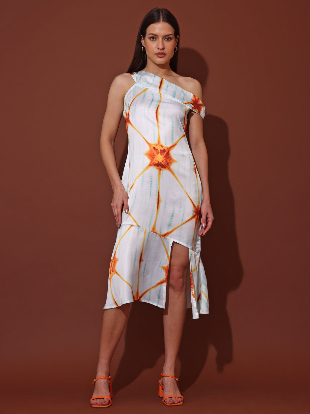 Women Asymmetric Below White Dress