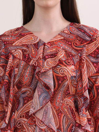 Obshivka  Printed Paisley Top