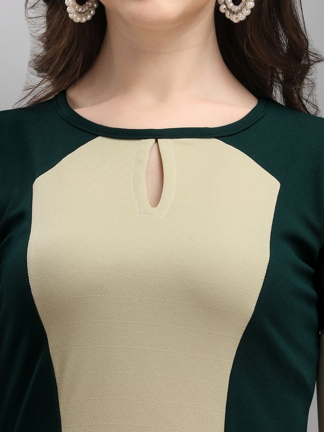 Women Light Olive & Green A Line dress