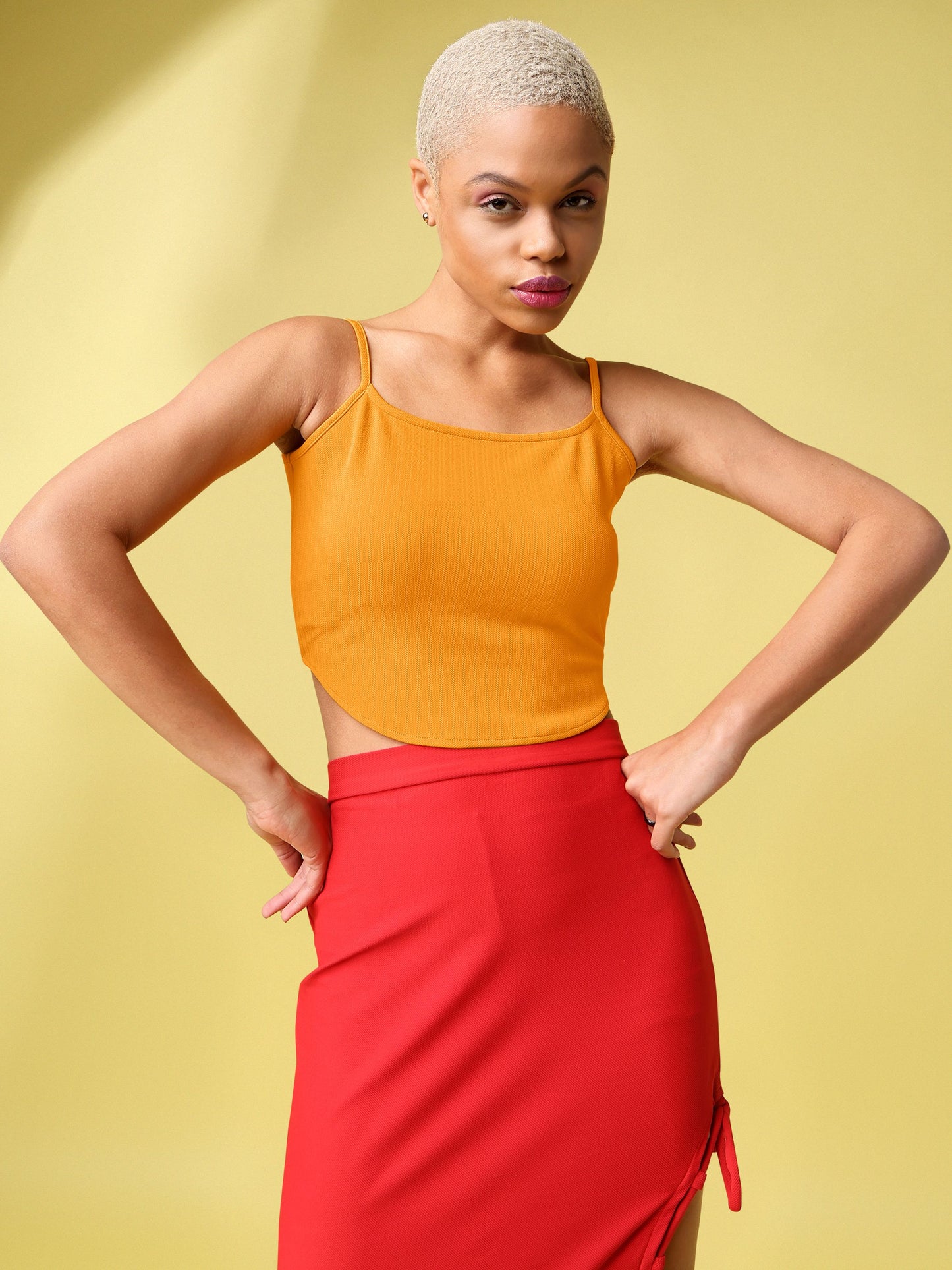 Women Yellow Scrappy Top