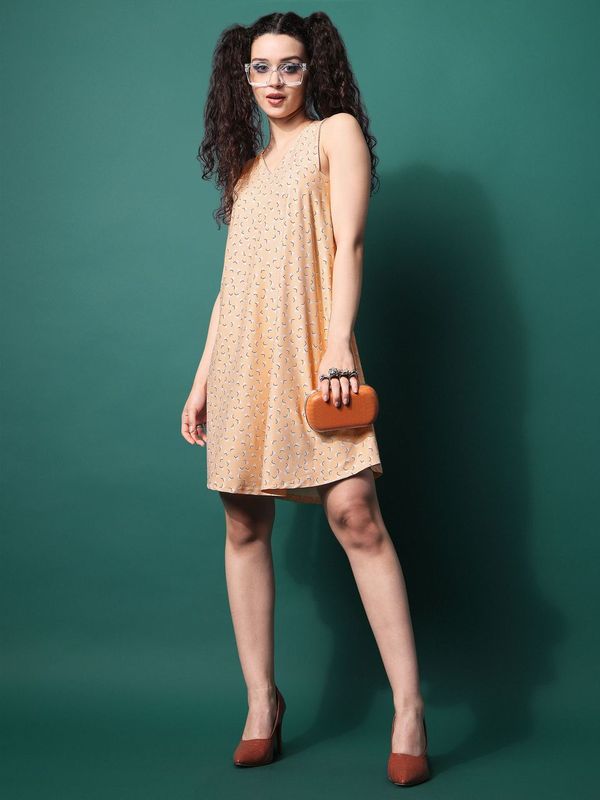 Women Beige A line Dress