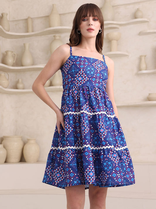 Obshivka  Printed Fit and Flare Dress