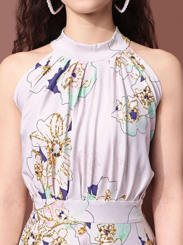 Women Off white Fit & Flare Floral Print Dress