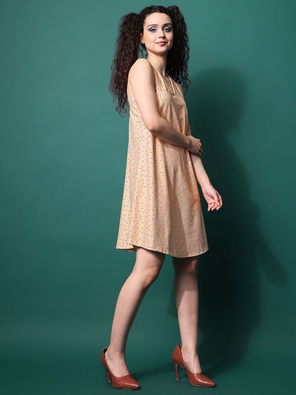 Women Beige A line Dress