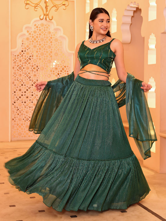 Ruffle Style Frill Design Rama Lehenga Choli