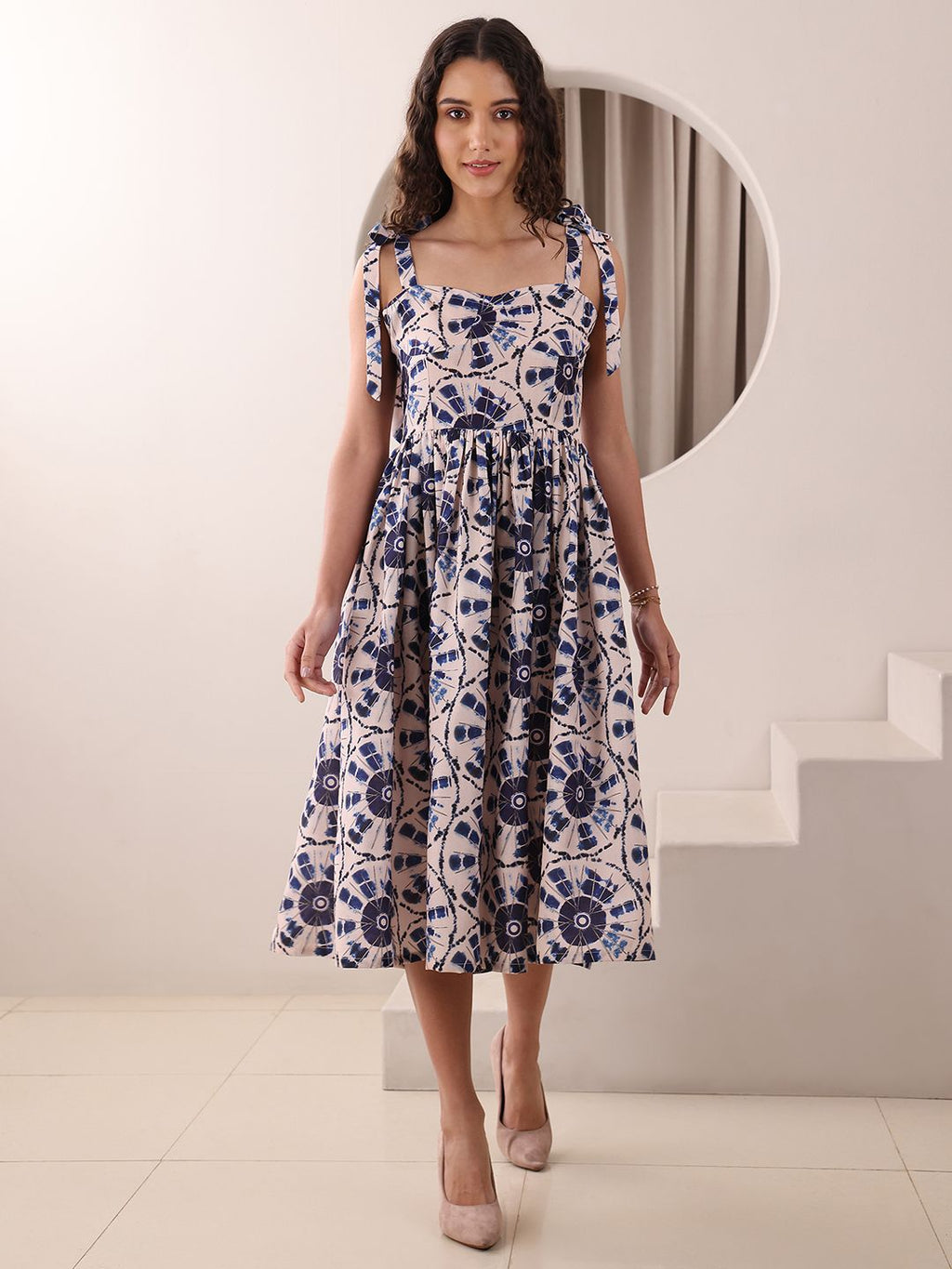 Obshivka  Printed Fit and Flare Dress
