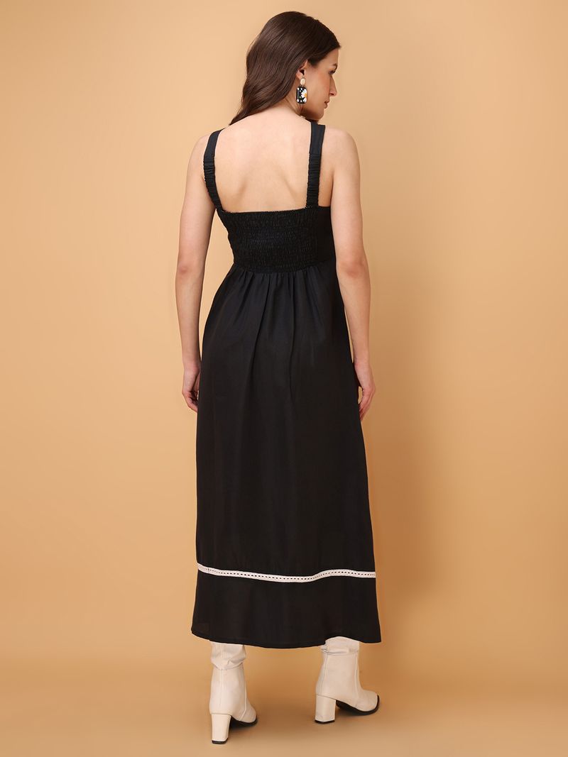 Sleeveless Solid Fit & Flared Dress