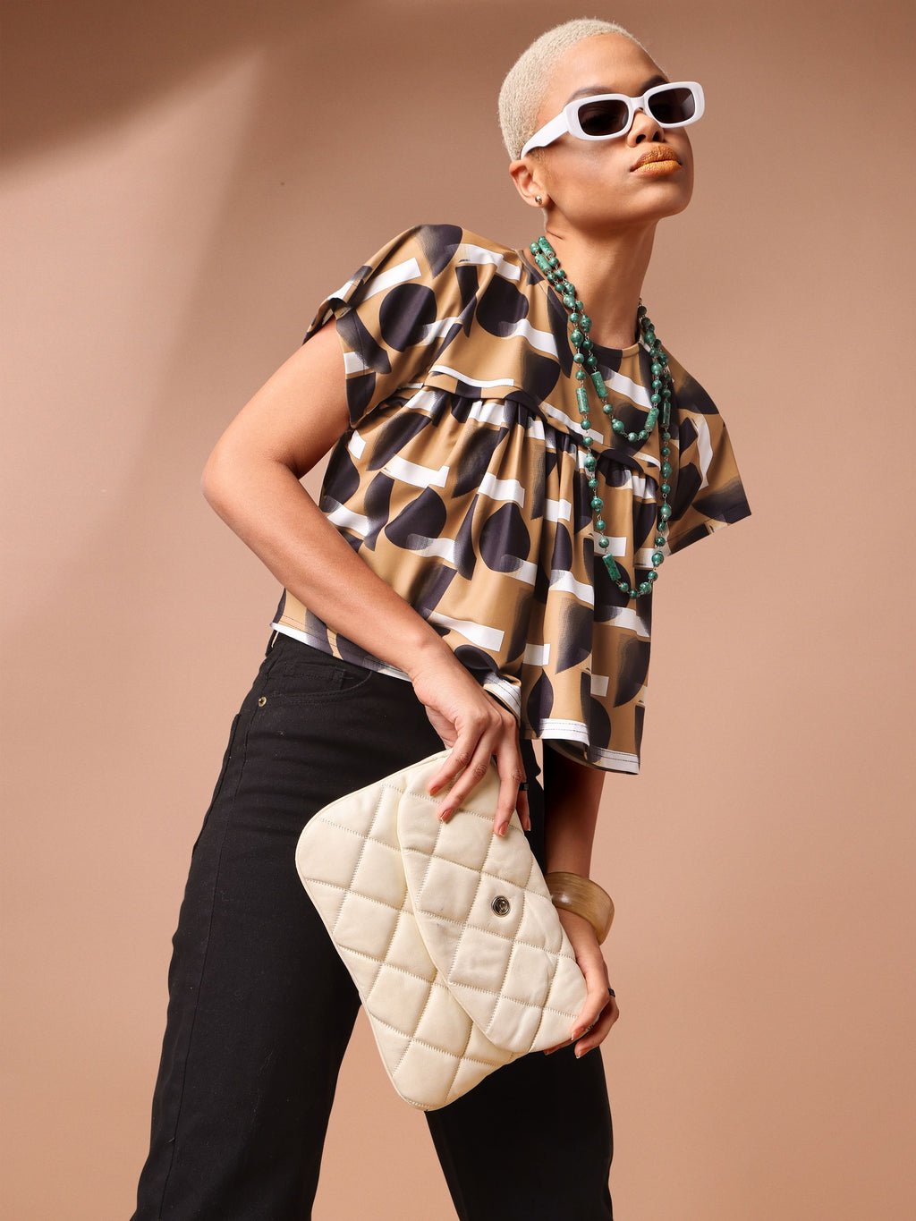 Brown Ruched Top For Women