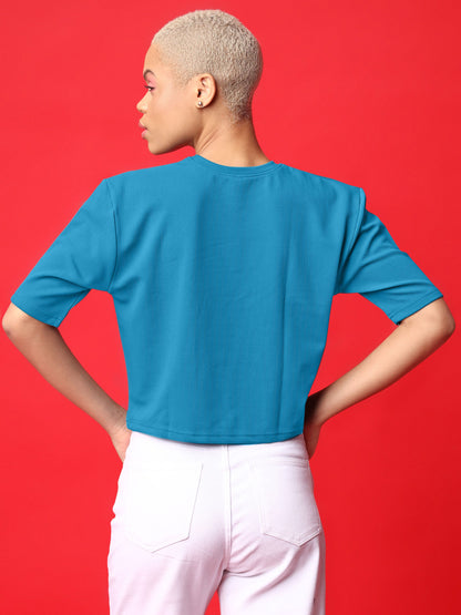 Women Blue Oversized Top