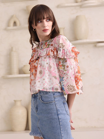 Obshivka  Printed Floral Top