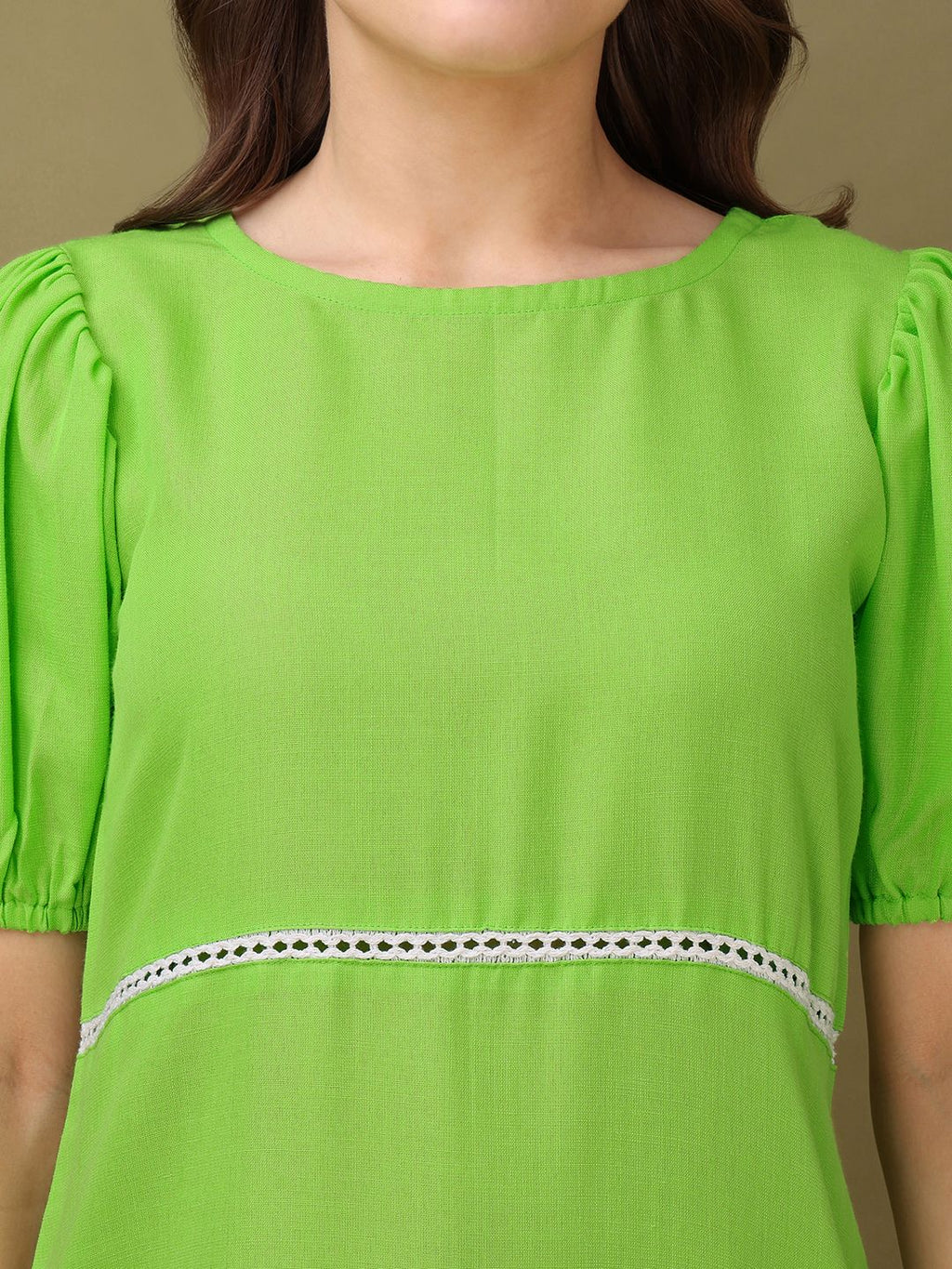 Women Green Casual Mini Length A-Line Dress