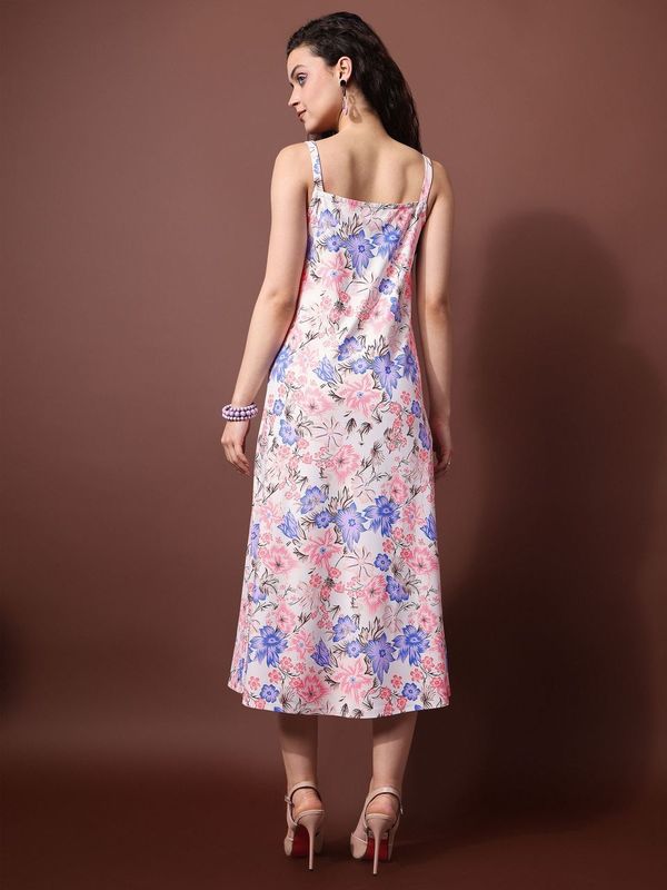 Women Pink Fit & Flare Sleeveless Dress