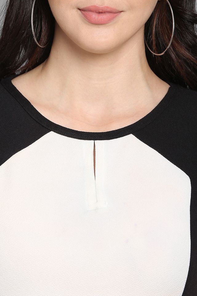 Women White & Black A Line dress