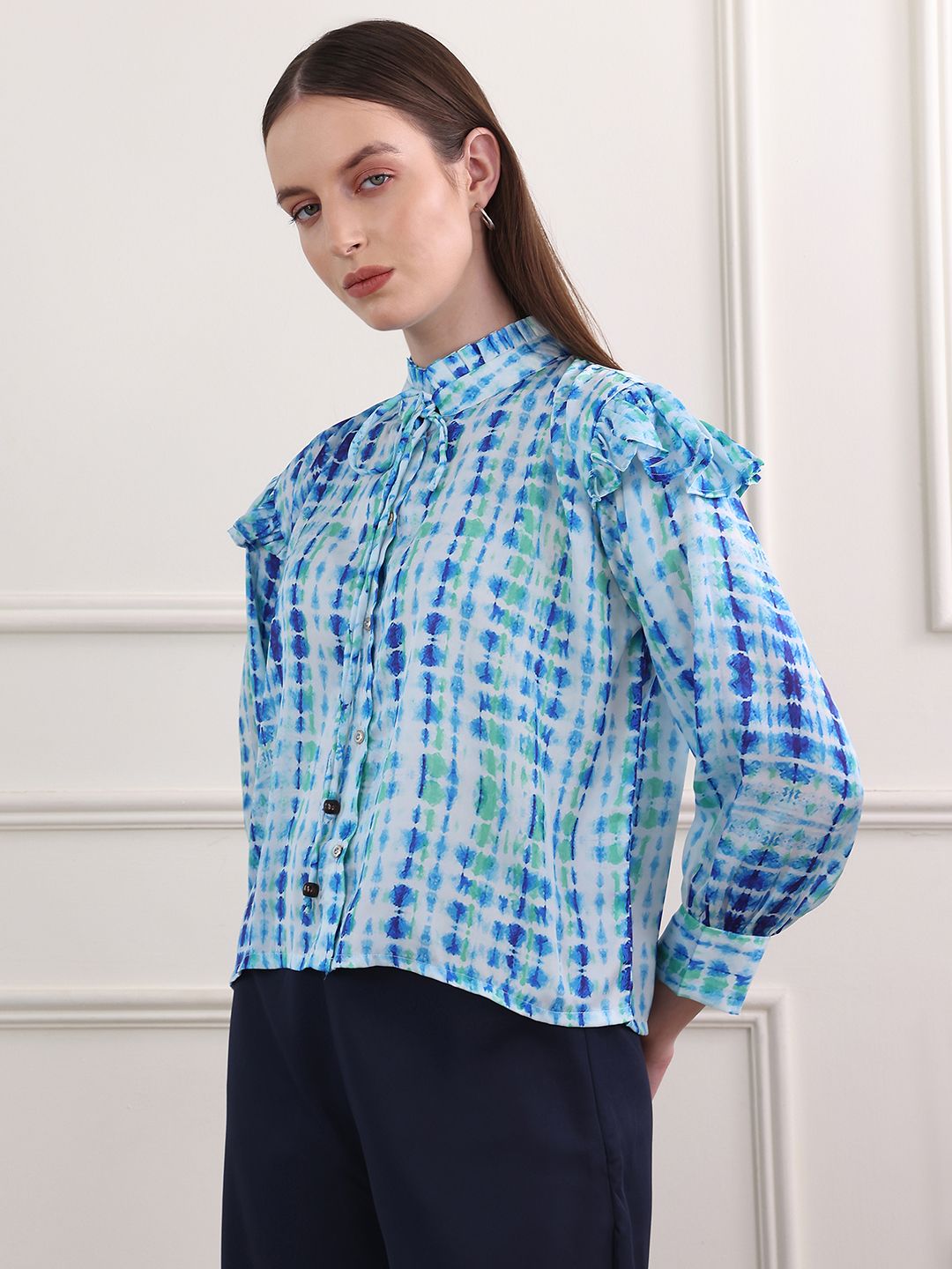 Obshivka  Printed Shibori Top