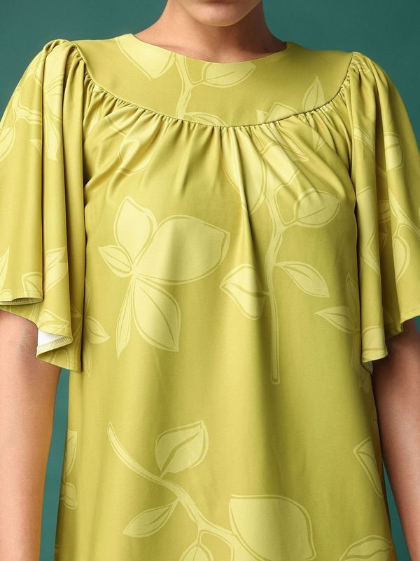 Women Lemon Ruffle Dress