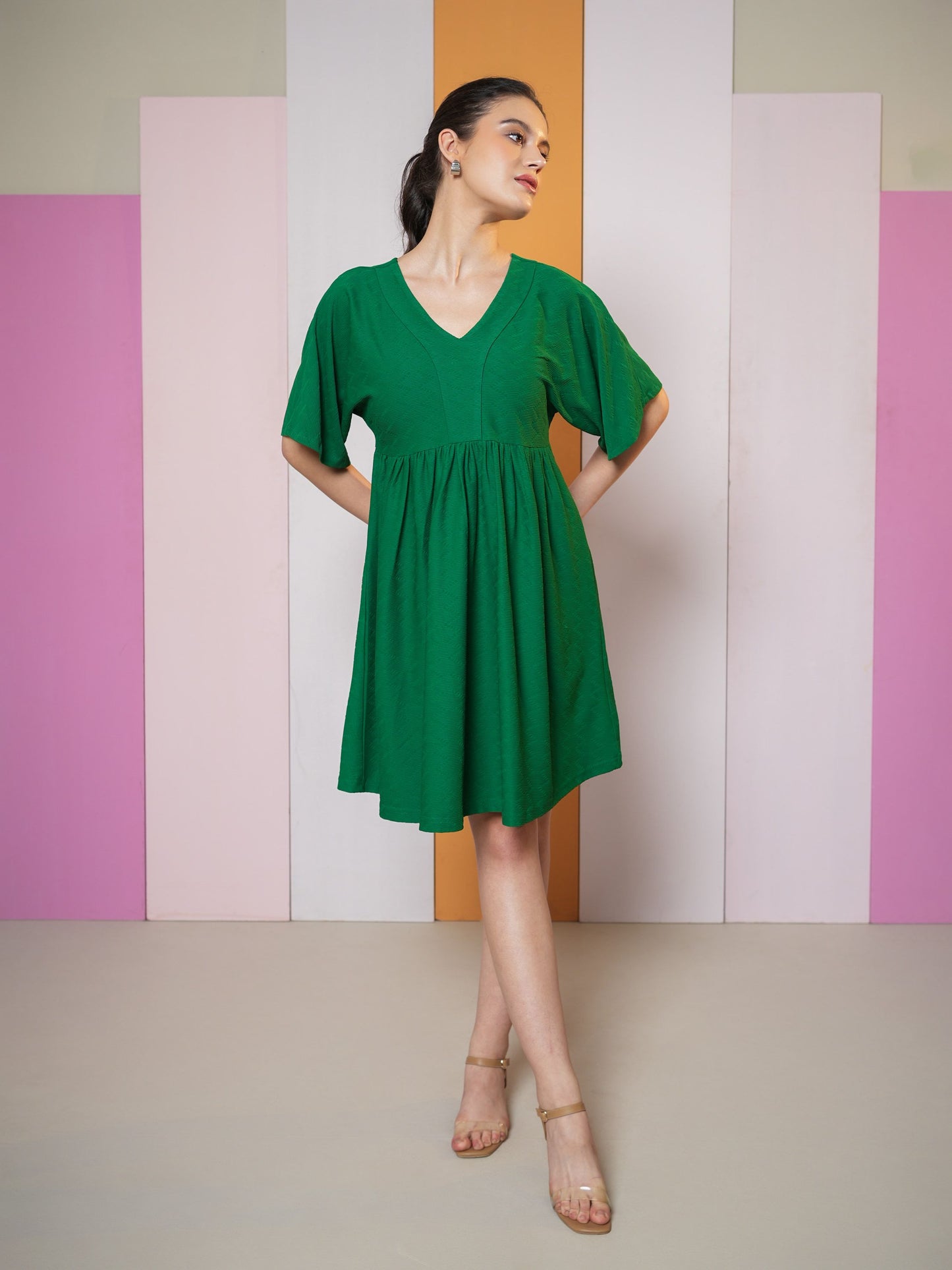 Women Regular Fit Textured Dress