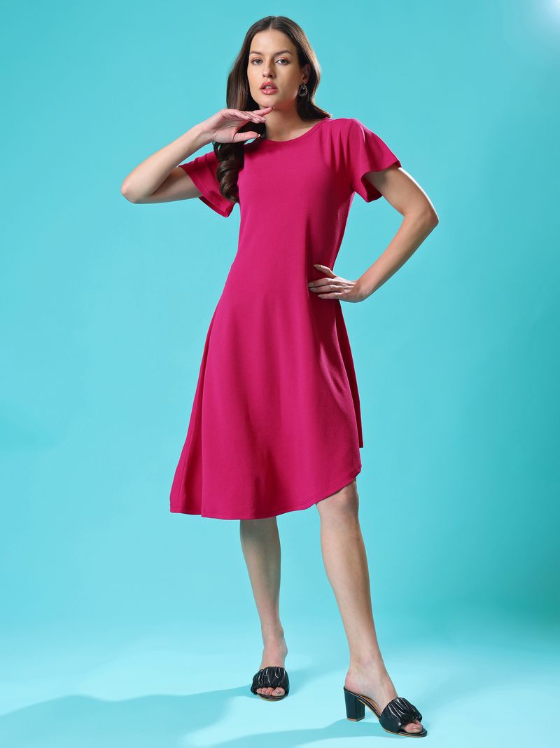 Women pink Regular Sleeve Dress