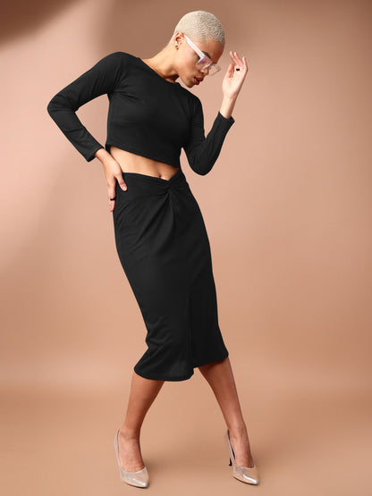 Women Black Top & Skirt Co-ords