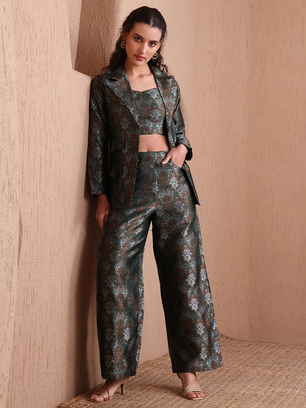 Obshivka Women’s Green Printed Co-Ords