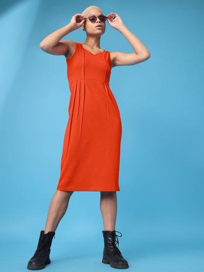 Sheath Bodycon Orange Dress