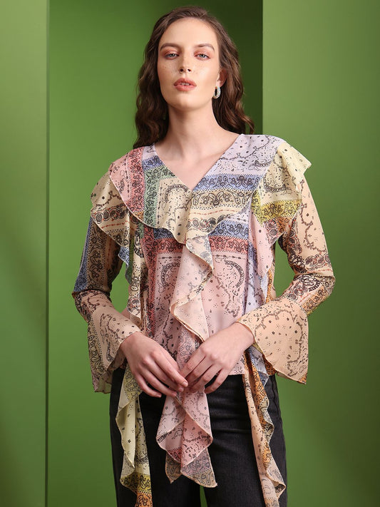 Obshivka  Printed Geometric Top