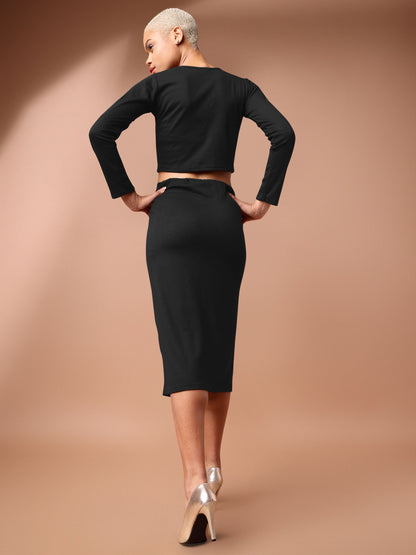 Women Black Top & Skirt Co-ords