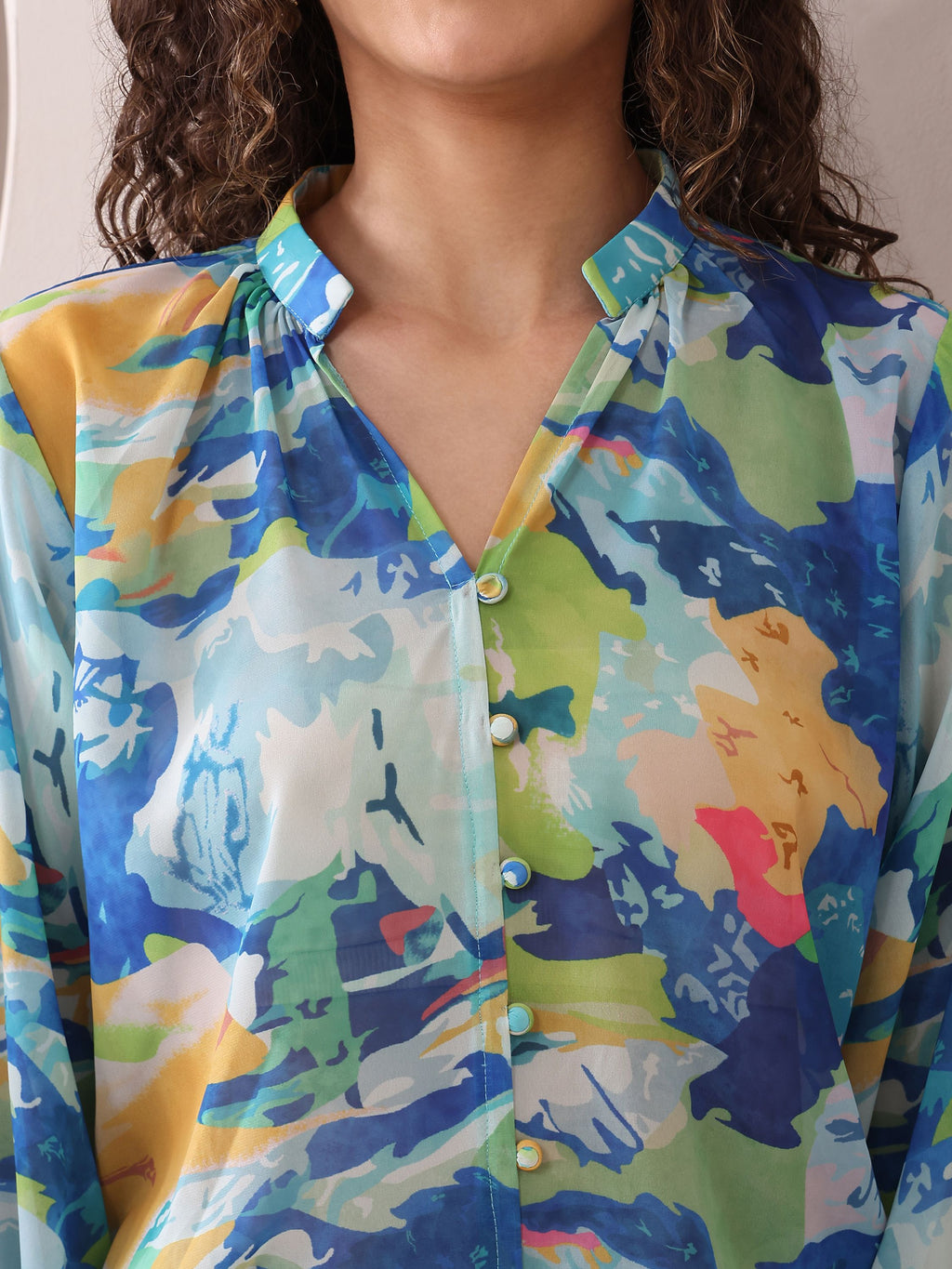 Women's Blue Stylish Full Sleeve Shirt & Shorts Sets