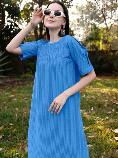 Blue A-Line Dress