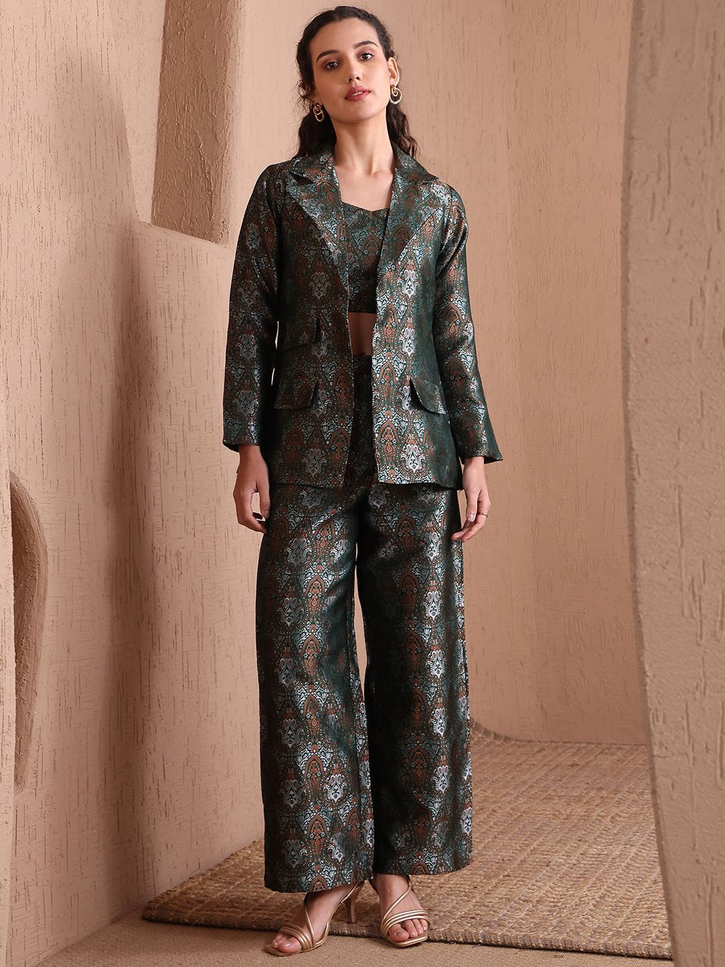 Obshivka Women’s Green Printed Co-Ords