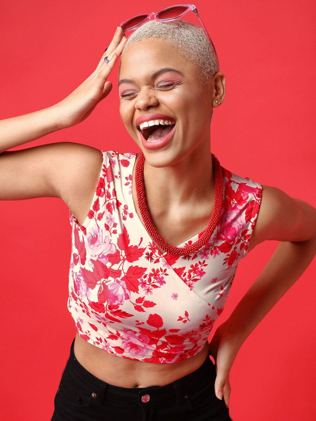 Red Tie-Up Top For Women