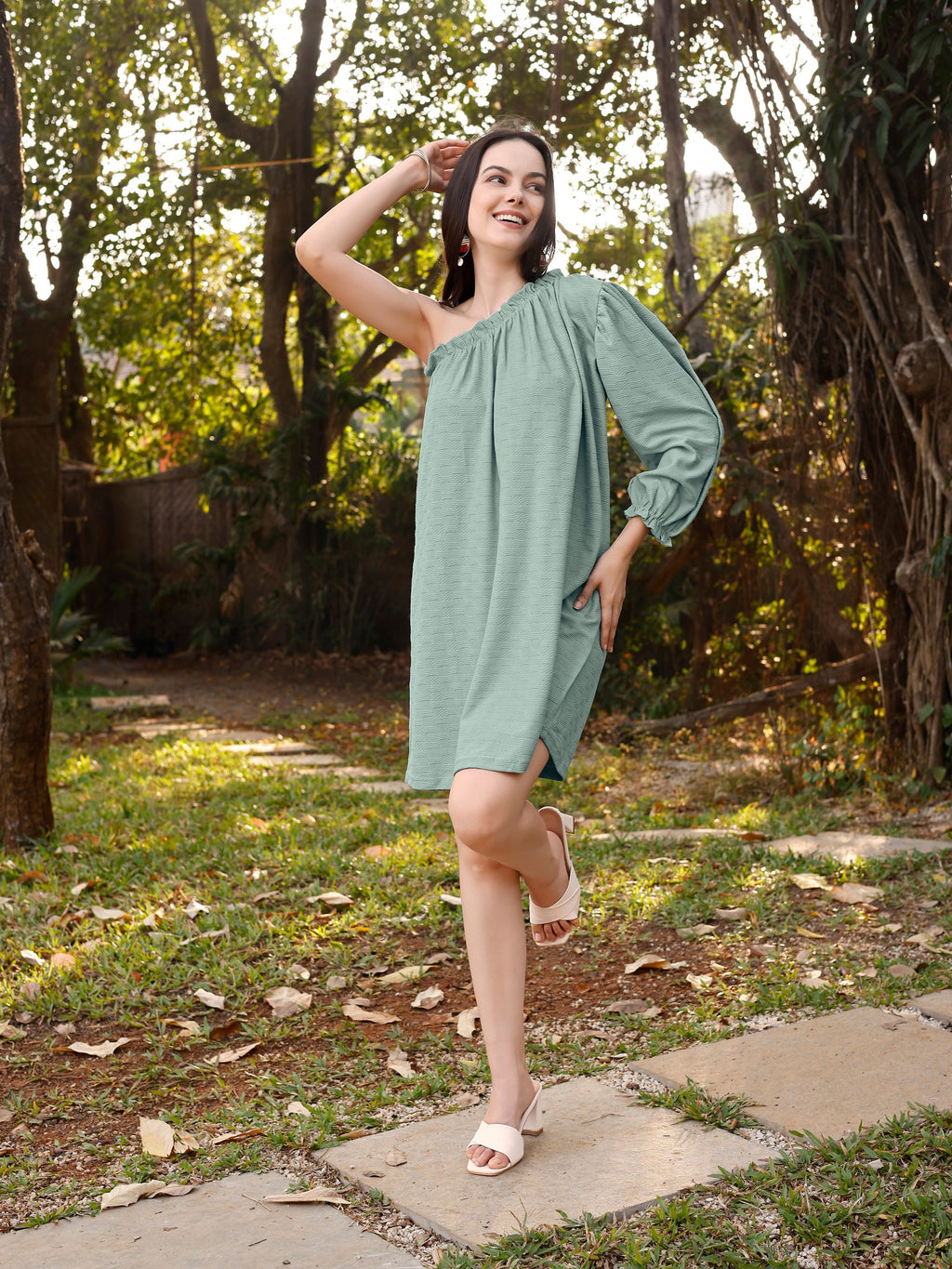 Oversized Pastel One Shoulder Dress