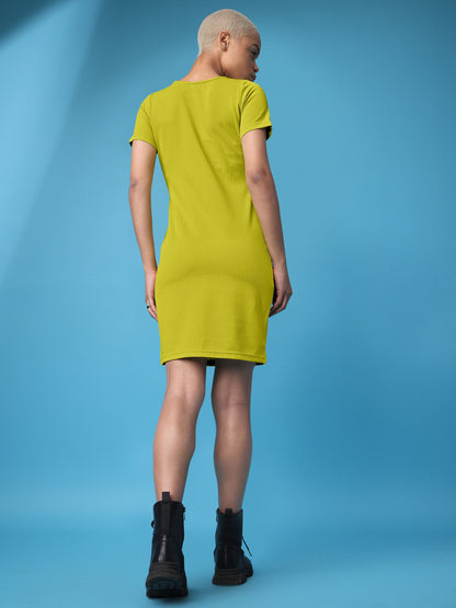 Ruched Bodycon Lemon Dress