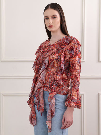 Obshivka  Printed Paisley Top