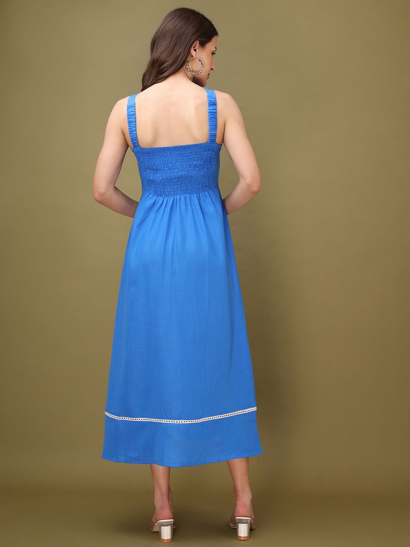 Sleeveless Solid Fit & Flared Dress