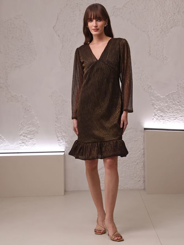 Women's Black Fit & Flare Off Shoulder Dress