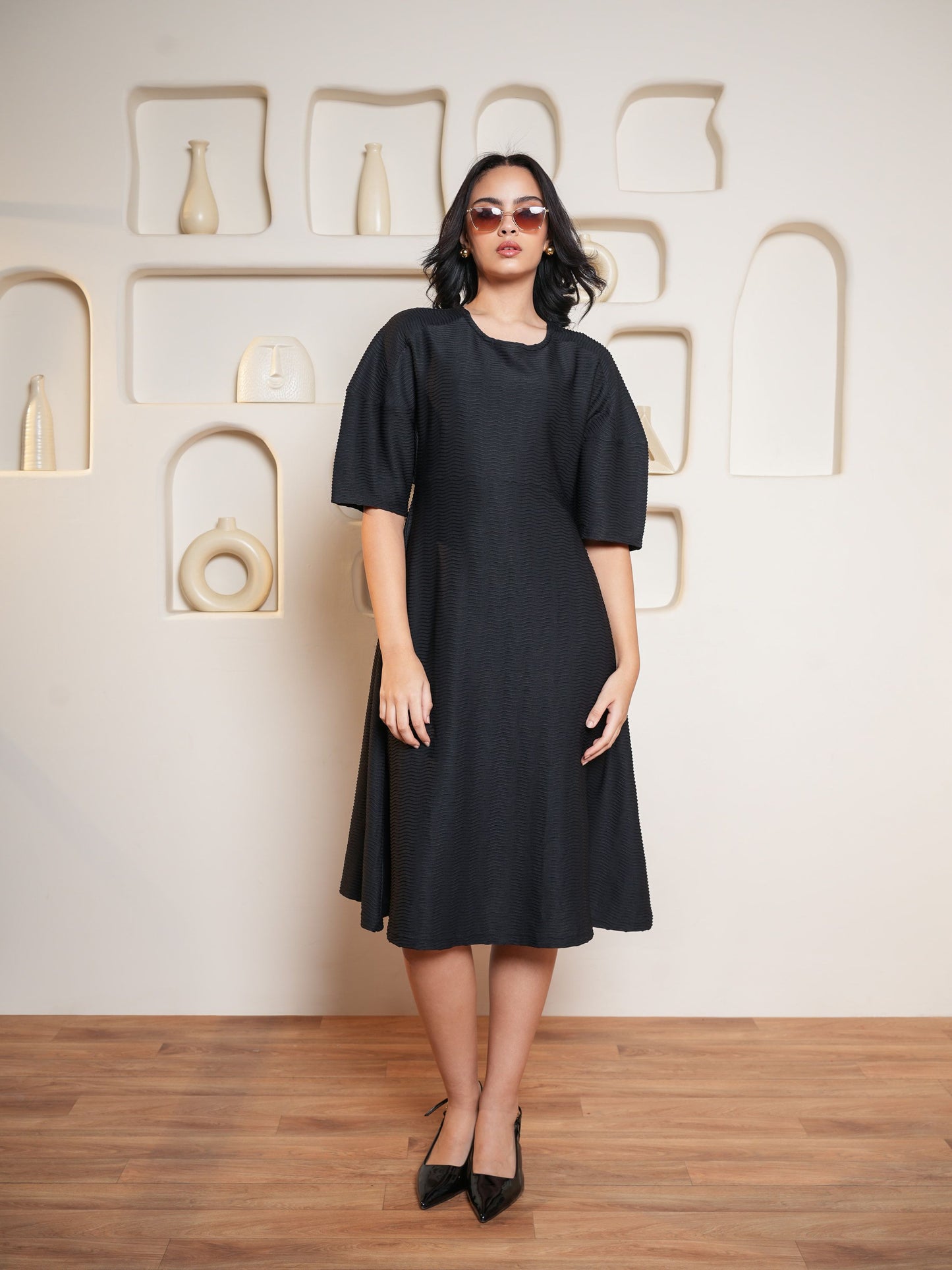 Women Relaxed Round Neck Dress